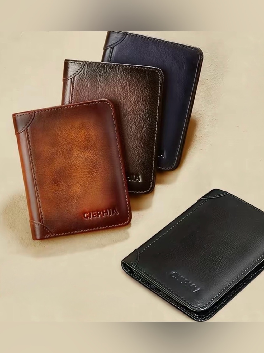 NWOT Ciephia Men’s Coffee Brown Leather Bifold Wallet